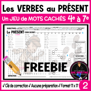 VERBES au présent en jeu de mots cachés 2 - Worksheet French Present Verbs