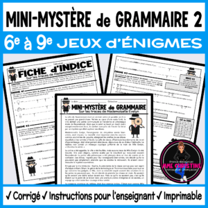 French Grammar Mystery Activity #2 | Vocabulary, Articles & Spelling | Activités de grammaire