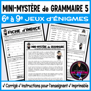 French Grammar Mystery Activity #5 | Vocabulary, Conjugation & Adjective Agreement | Activités de grammaire