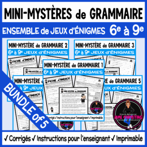 MINI-MYSTÈRES de GRAMMAIRE Activités de grammaire - French Grammar