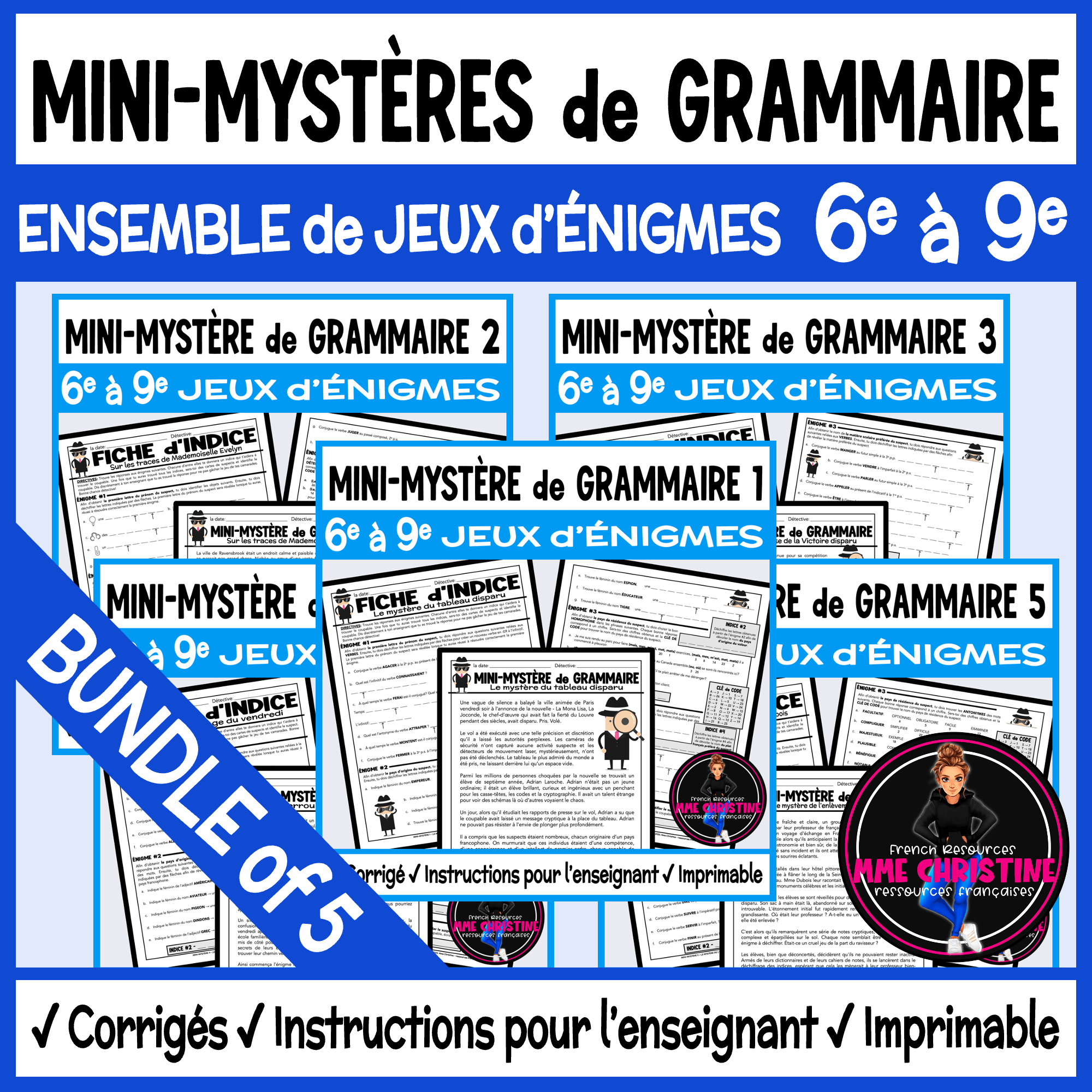 MINI-MYSTÈRES de GRAMMAIRE Activités de grammaire - French Grammar