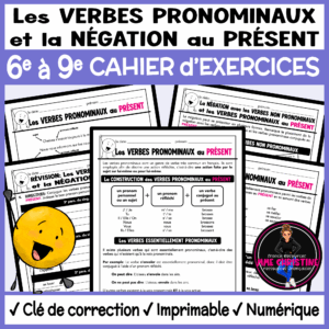 French Reflexive Verbs & Negation Present Tense Workbook | Verbes pronominaux