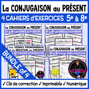 French Present Tense Bundle | 4 Verb Workbooks |  Verbes au présent