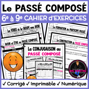 French Passé Composé Workbook | Verb Conjugation Unit for French Immersion & FSL