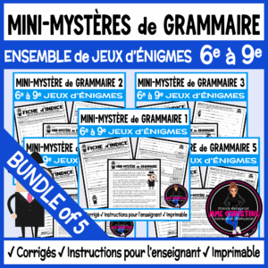 MINI-MYSTÈRES de GRAMMAIRE Activités de grammaire - French Grammar