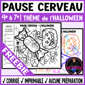 French HALLOWEEN-THEMED Brain Break Activity | No Prep Vocabulary FREEBIE
