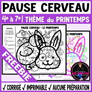 French SPRING-THEMED Brain Break Activity | No Prep Vocabulary FREEBIE