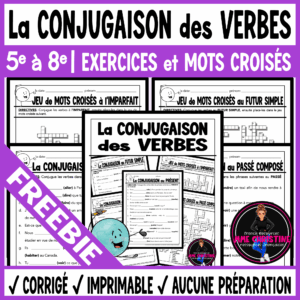 Free French Verb Conjugation Worksheets & Crosswords | 4 Verb Tenses