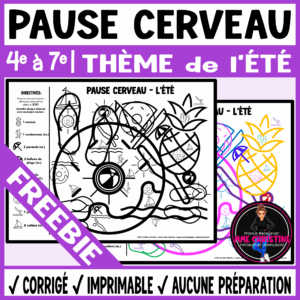 French SUMMER-THEMED Brain Break Activity | No Prep Vocabulary FREEBIE