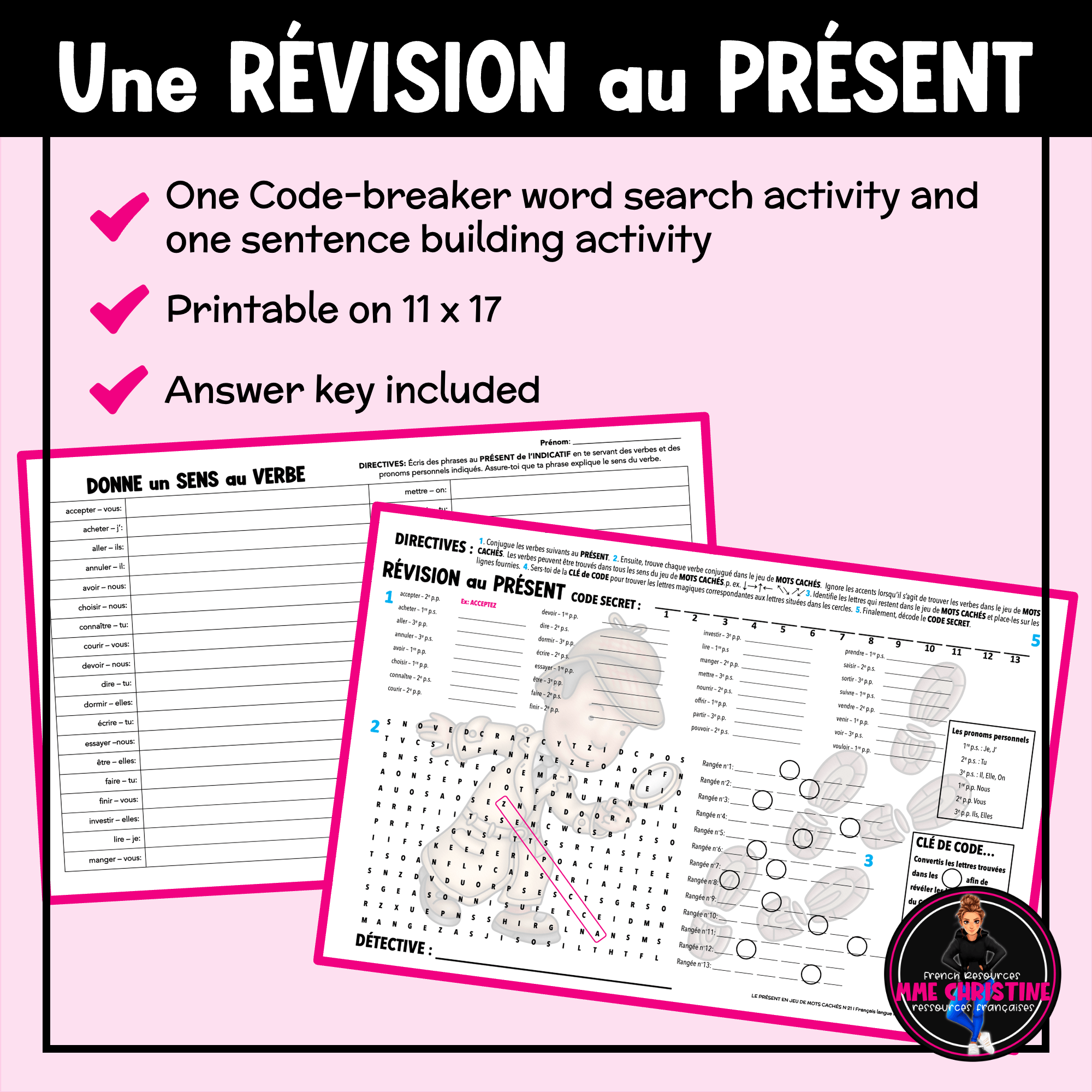 La conjugaison des verbes au PRÉSENT - Révision - French Verbs Revision - Image 2