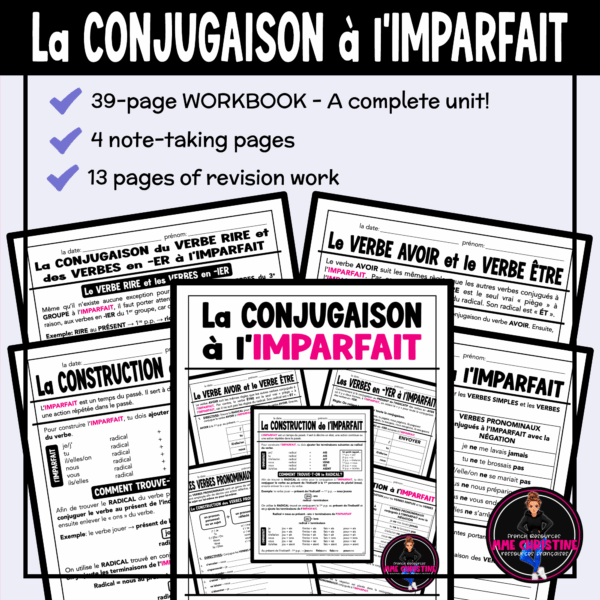 French Imparfait Workbook for Immersion & FSL | Complete Unit with ...