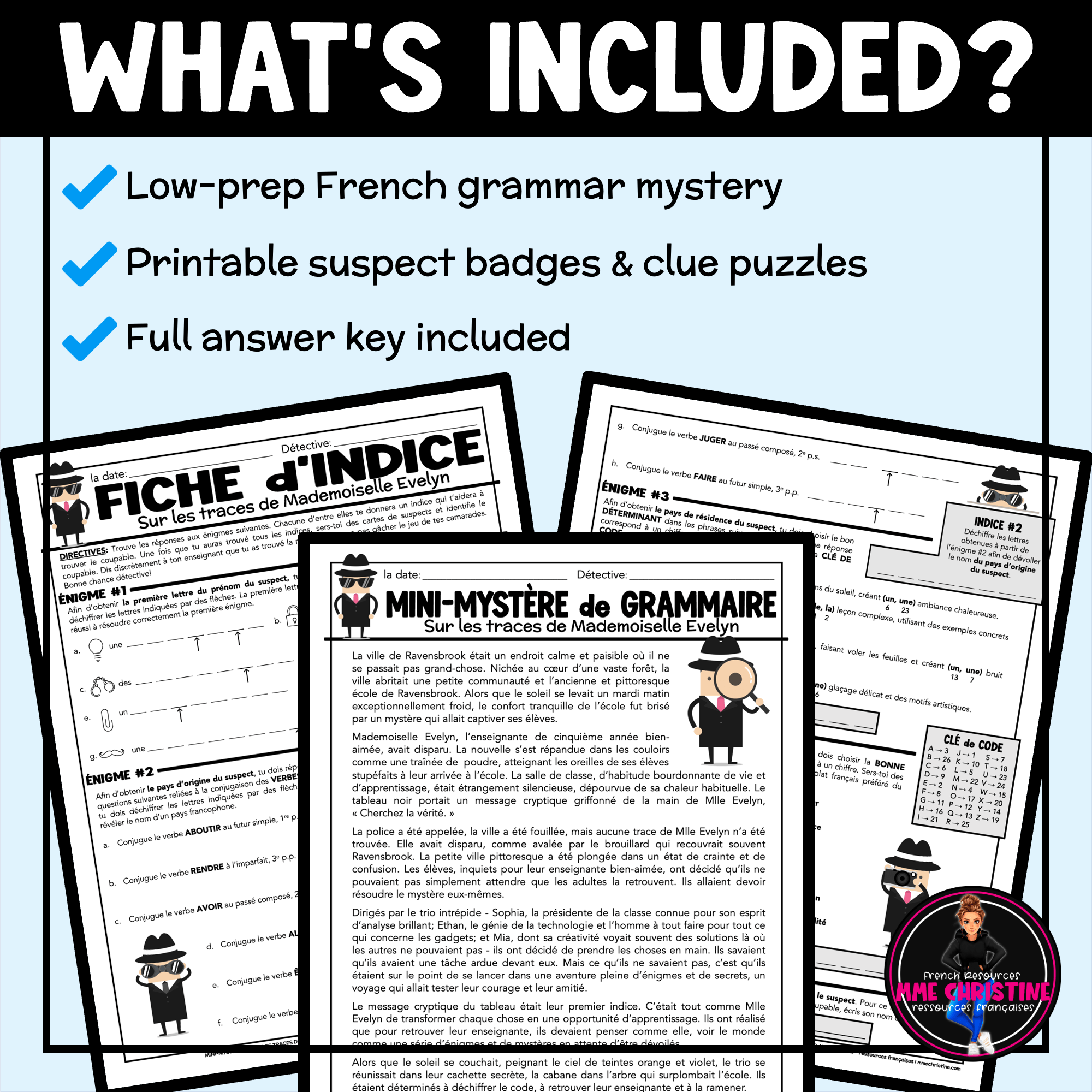 French Grammar Mystery Activity #2 | Vocabulary, Articles & Spelling | Activités de grammaire - Image 2