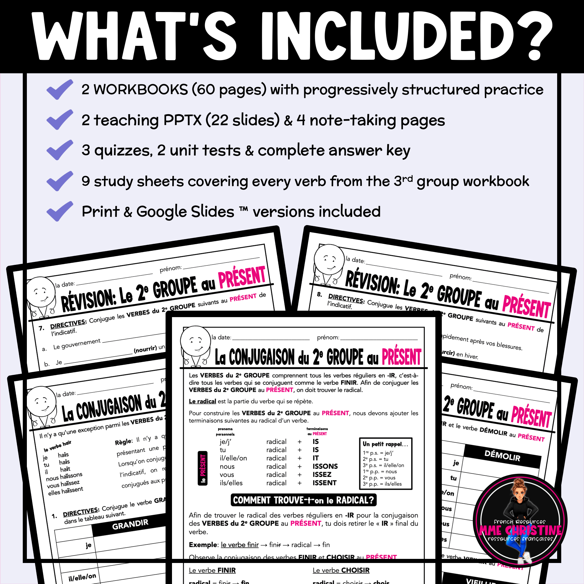 French Present Tense Verbs Workbook | 2nd & 3rd Group Workbooks | Verbes au présent - Image 2