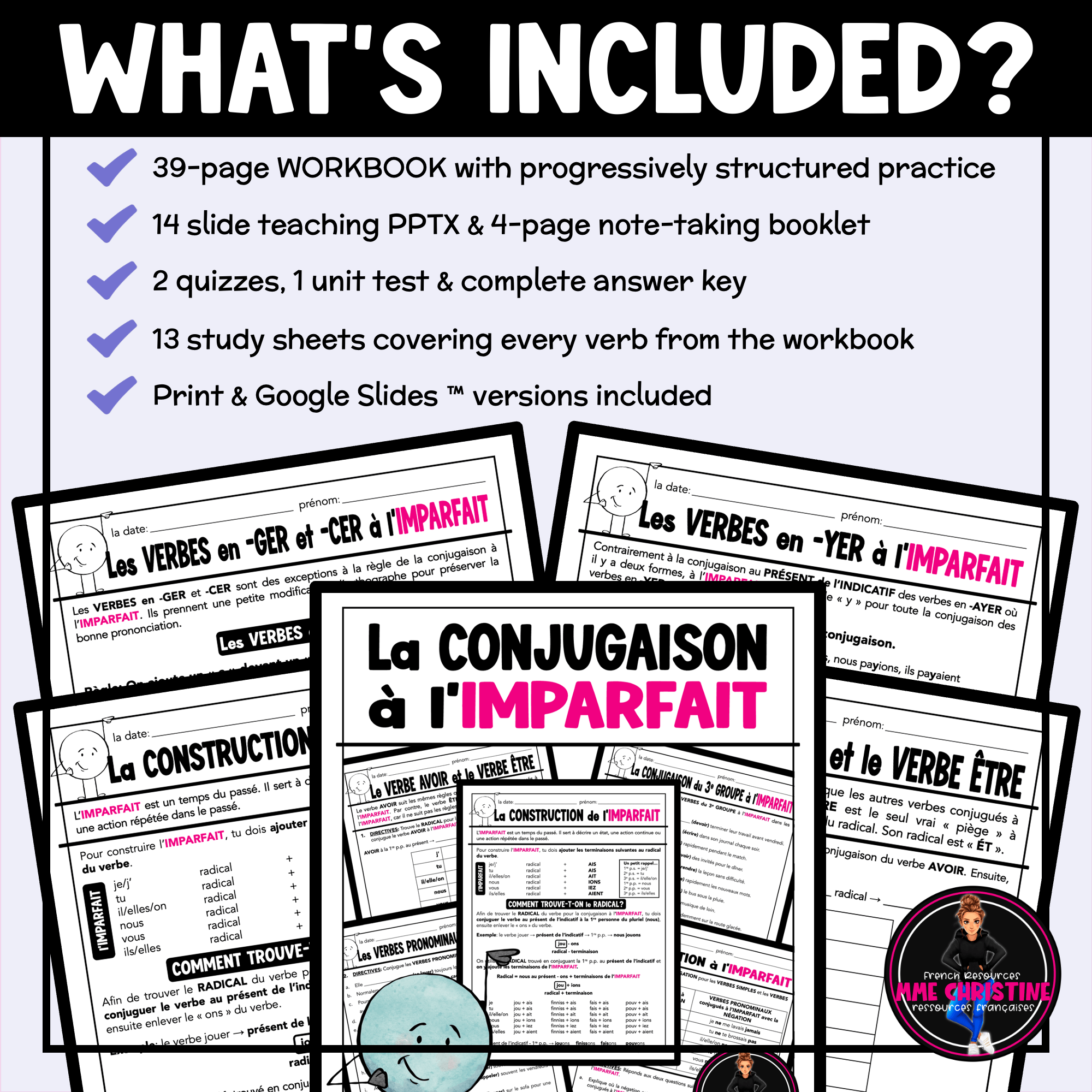 French Imperfect Tense Workbook | Verbes à l'imparfait | French Verb Conjugation Activities - Image 2