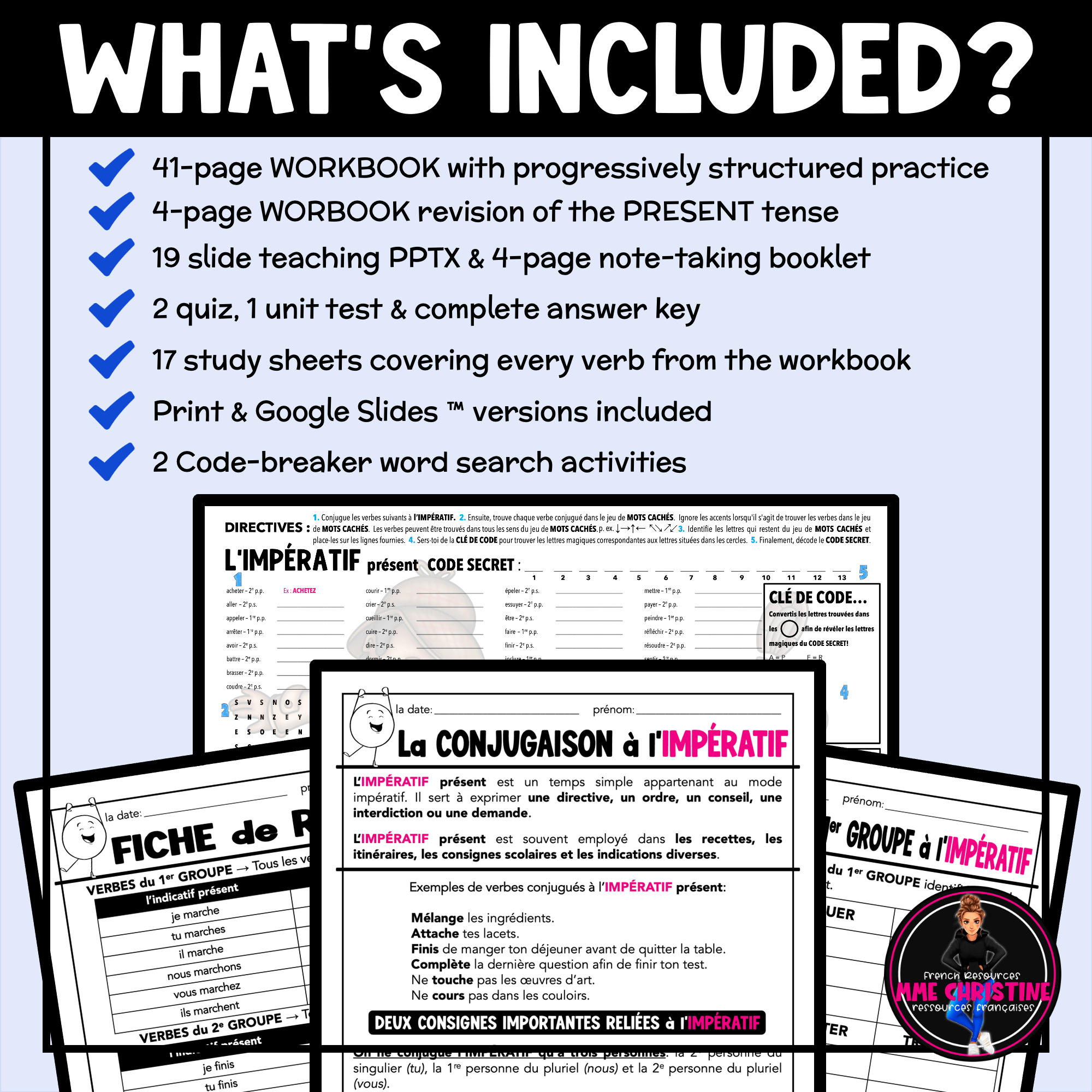 French Imperative Verbs Workbook BUNDLE | Complete Verb Conjugation Unit | Verbes à l'impératif - Image 2