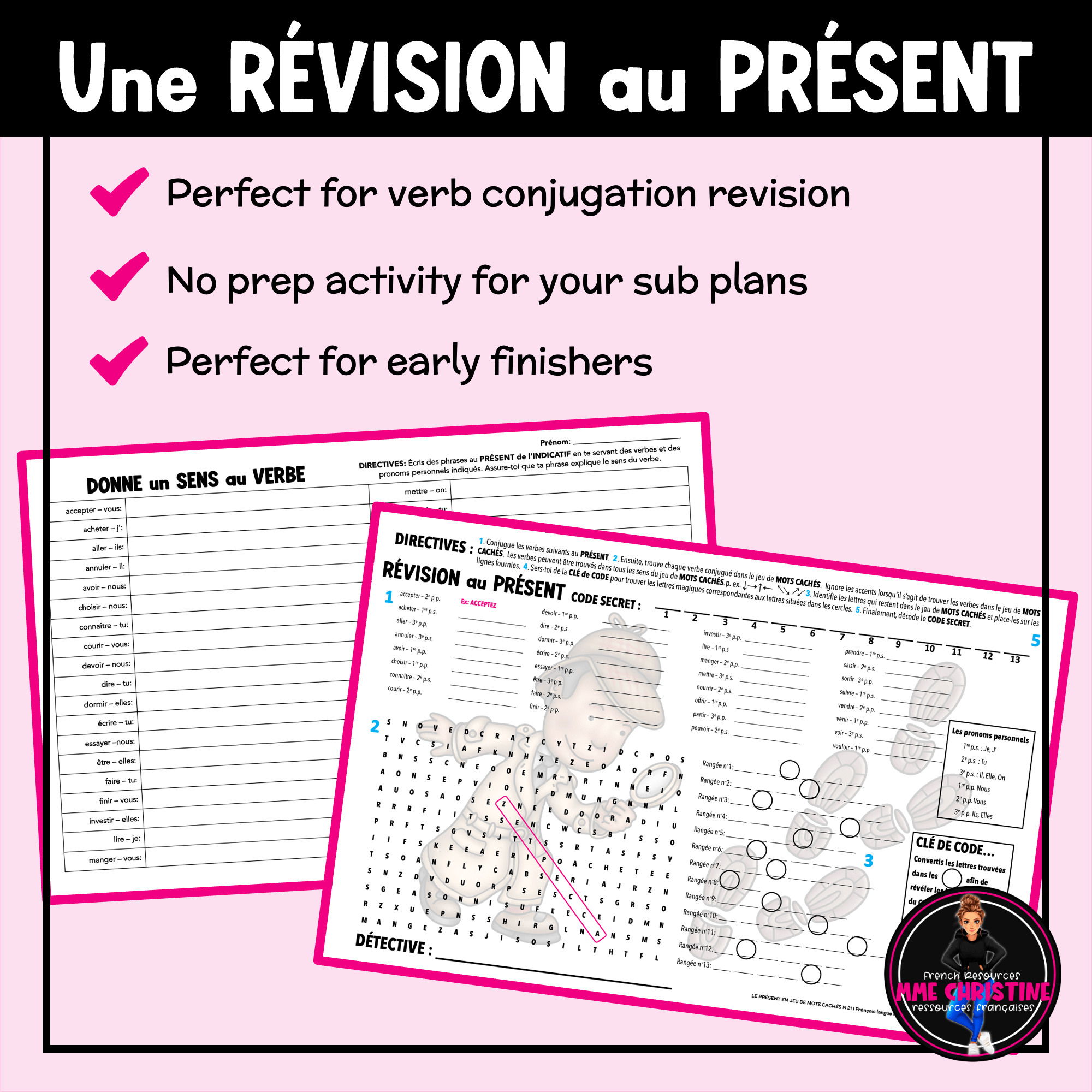 La conjugaison des verbes au PRÉSENT - Révision - French Verbs Revision - Image 3