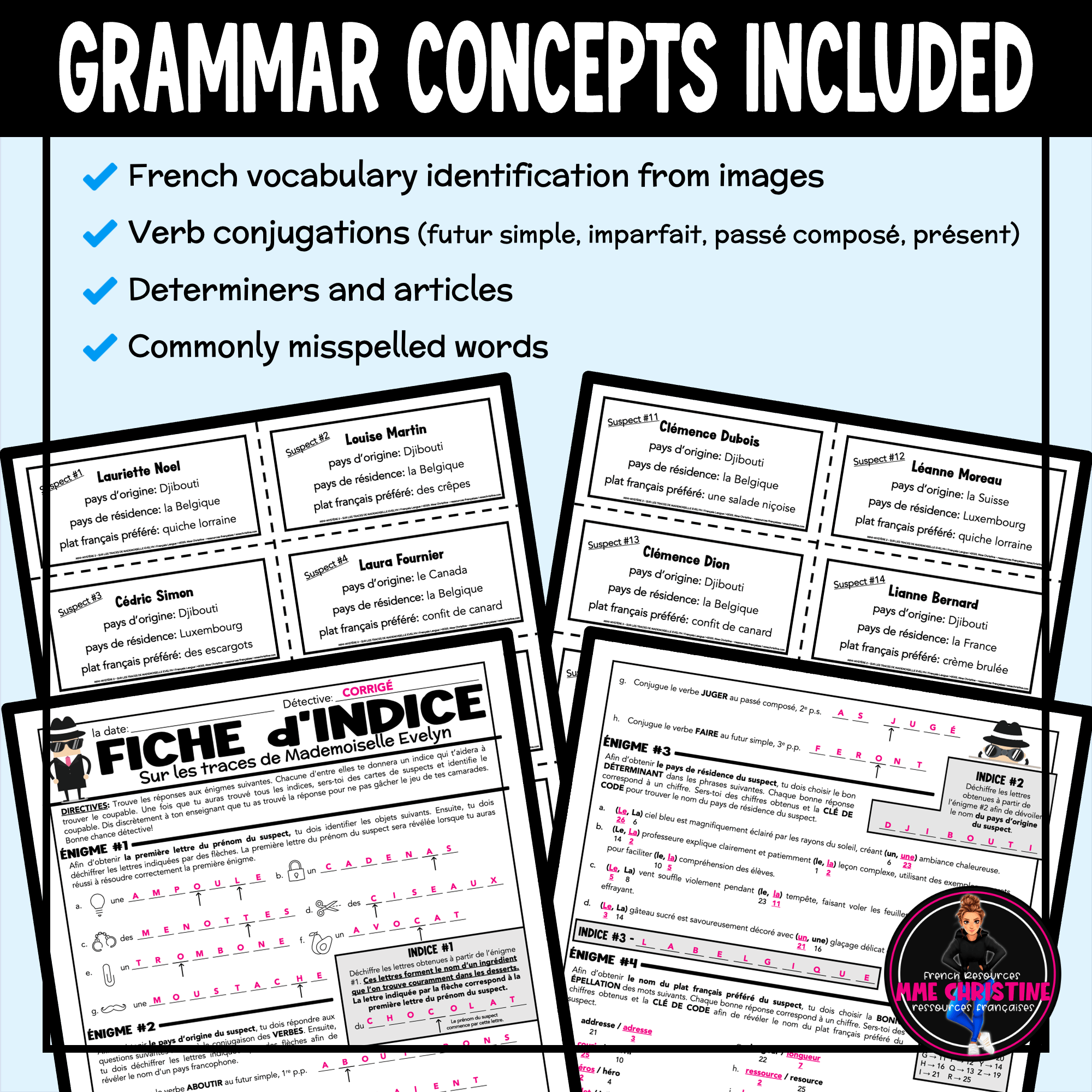 French Grammar Mystery Activity #2 | Vocabulary, Articles & Spelling | Activités de grammaire - Image 3
