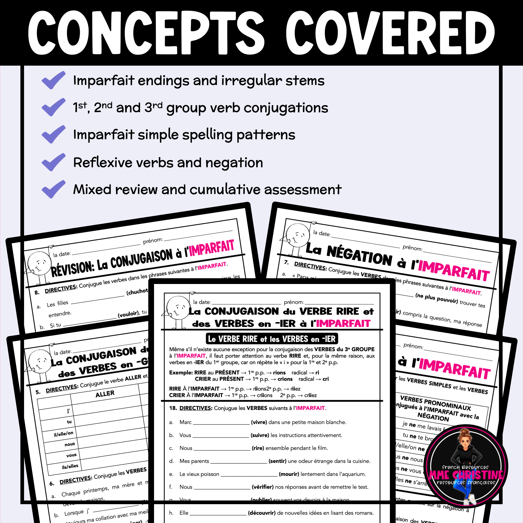 French Imperfect Tense Workbook | Verbes à l'imparfait | French Verb Conjugation Activities - Image 3
