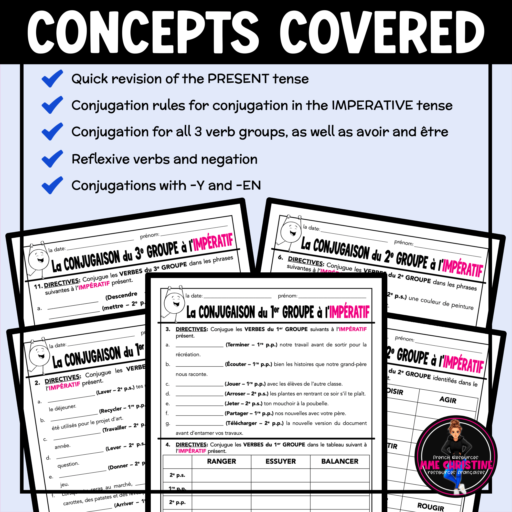 French Imperative Verbs Workbook BUNDLE | Complete Verb Conjugation Unit | Verbes à l'impératif - Image 3