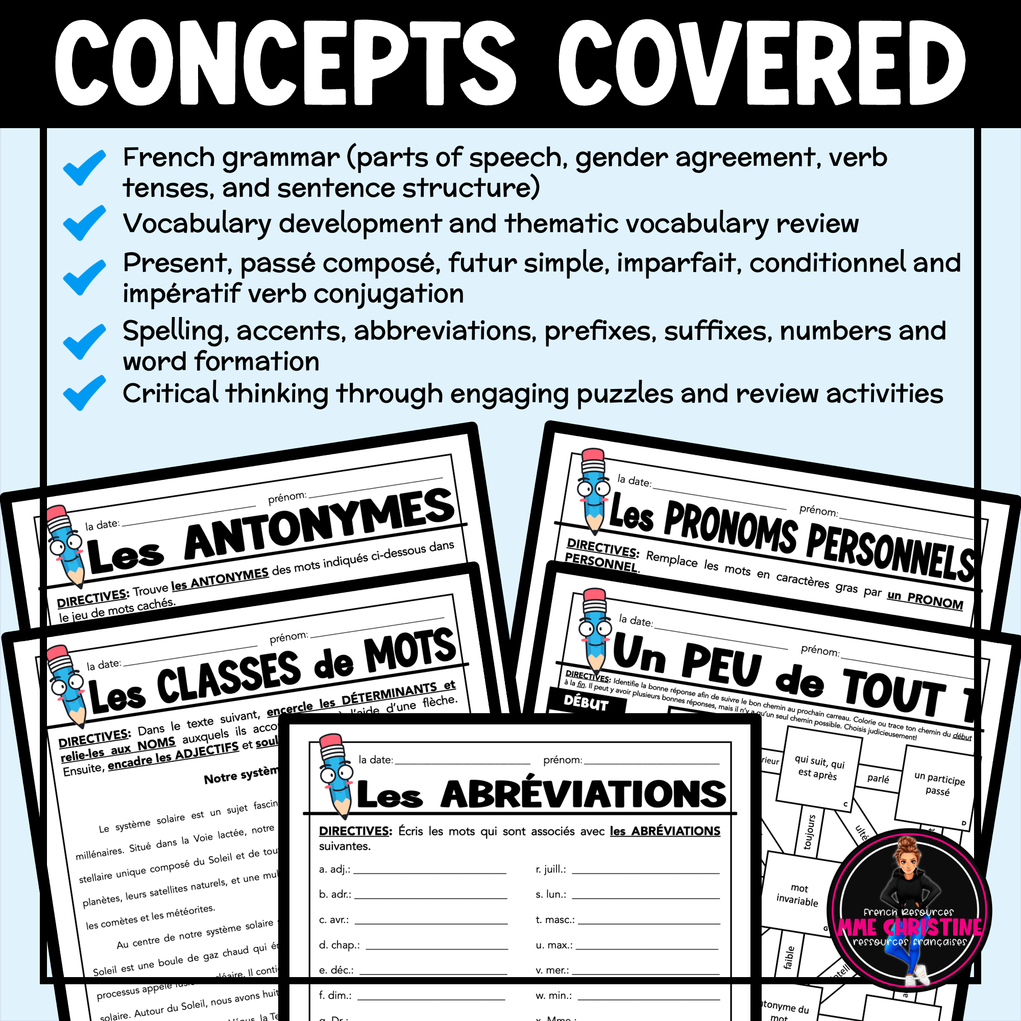 La grammaire et le vocabulaire 1 Pour la suppléance - French grammar activities - Image 3