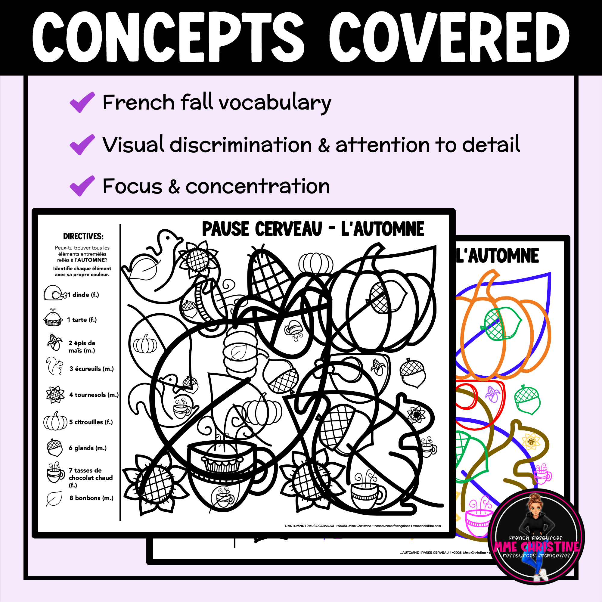French FALL-THEMED Brain Break Activity | No Prep Vocabulary FREEBIE - Image 3