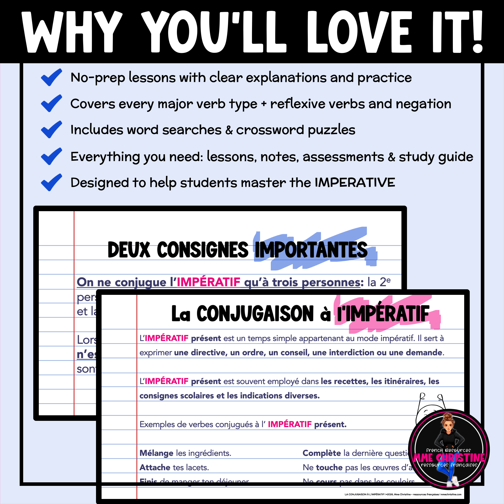 French Imperative Verbs Workbook BUNDLE | Complete Verb Conjugation Unit | Verbes à l'impératif - Image 4