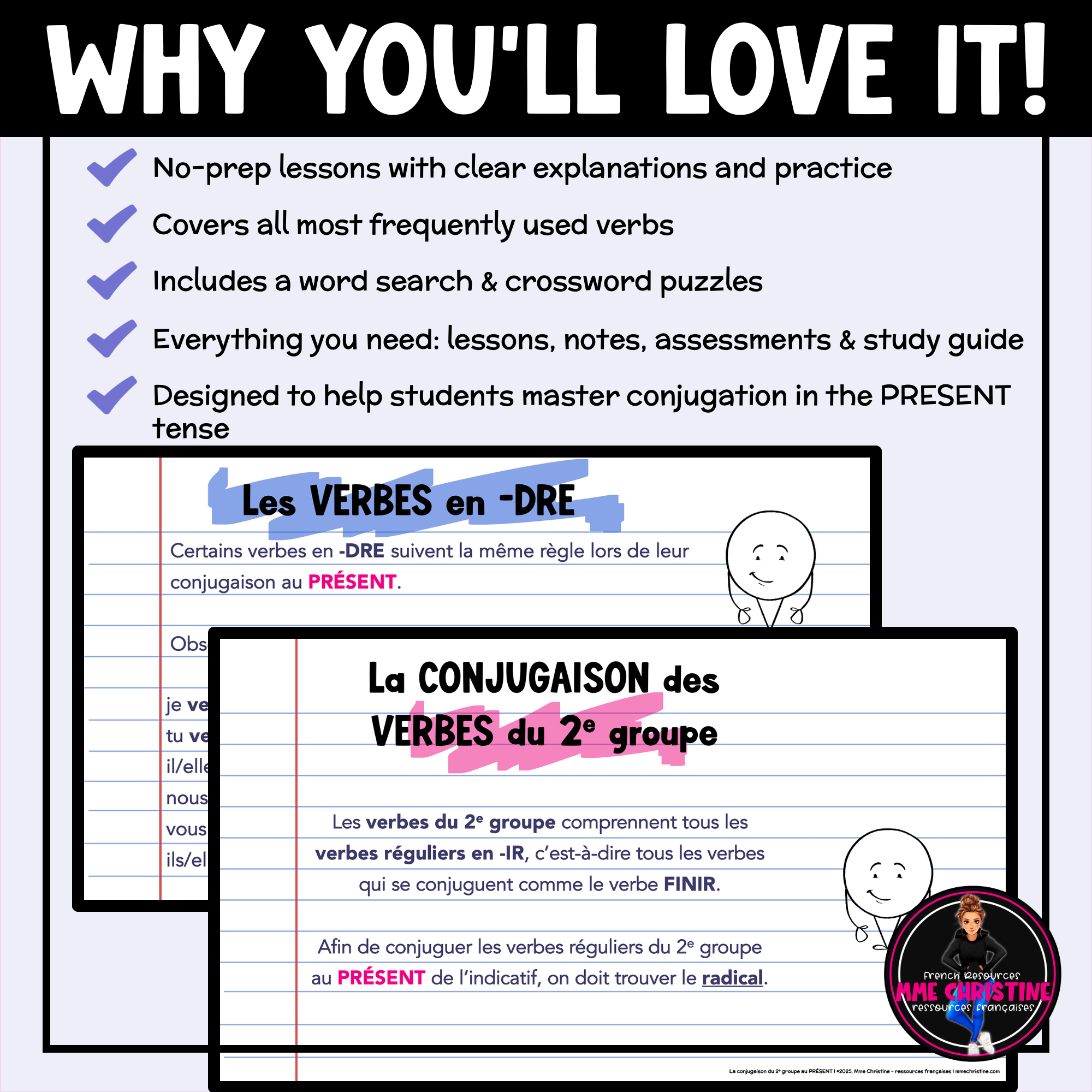 French Present Tense Verbs Workbook | 2nd & 3rd Group Workbooks | Verbes au présent - Image 4