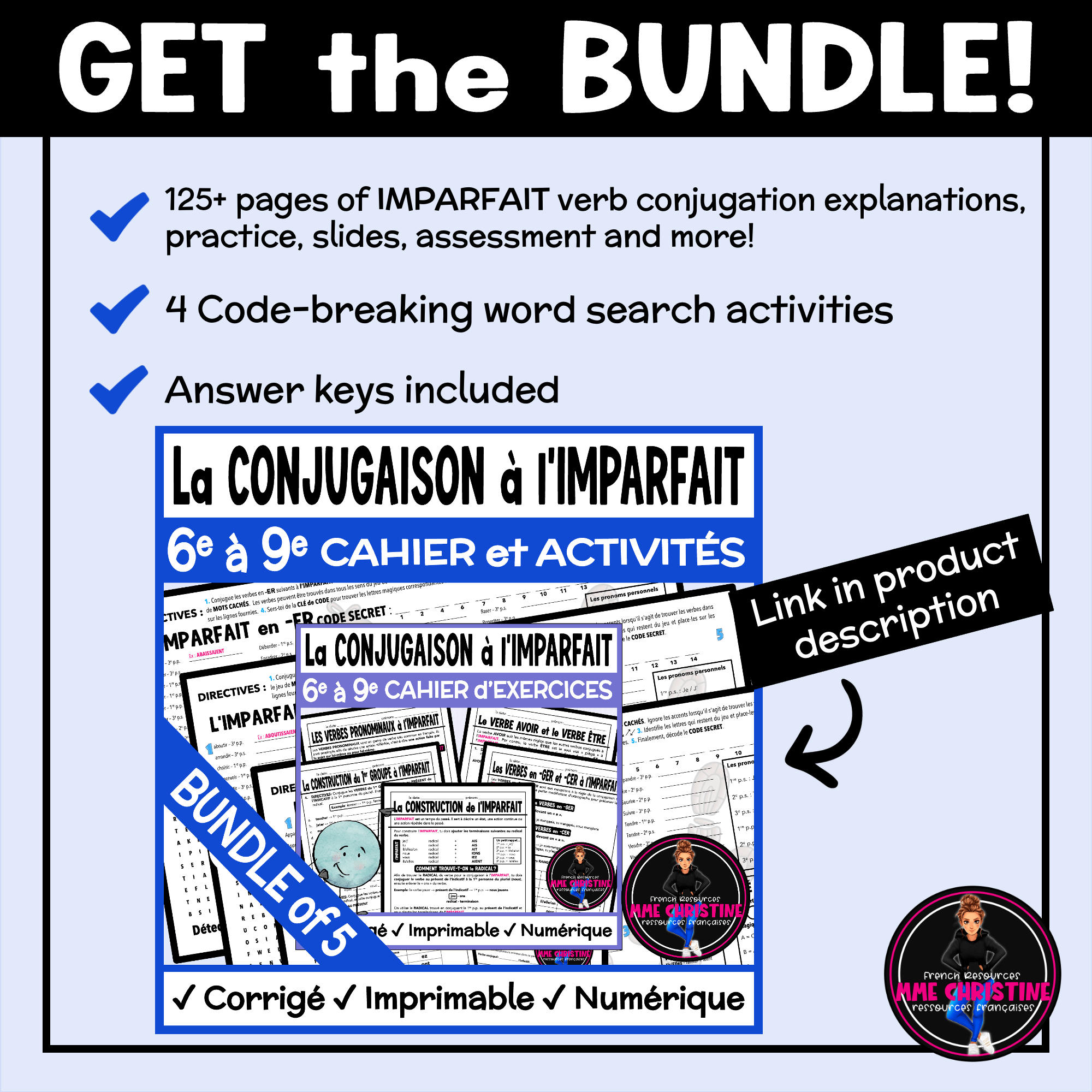 French Imperfect Tense Workbook | Verbes à l'imparfait | French Verb Conjugation Activities - Image 5