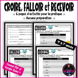 Les verbes CROIRE, FALLOIR et RECEVOIR au présent de l'indicatif ...