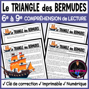 French Reading Comprehension Activity | The Bermuda Triangle | Compréhension de lecture | FI & FSL