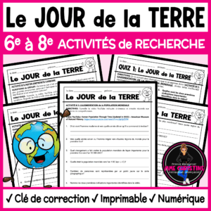 Jour de la Terre - Activités de recherche - French Earth Day Activities