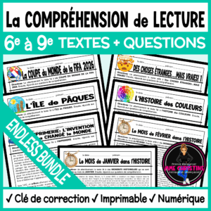 French Reading Comprehension Endless Bundle | Print + Digital Activities | Compréhension de lecture