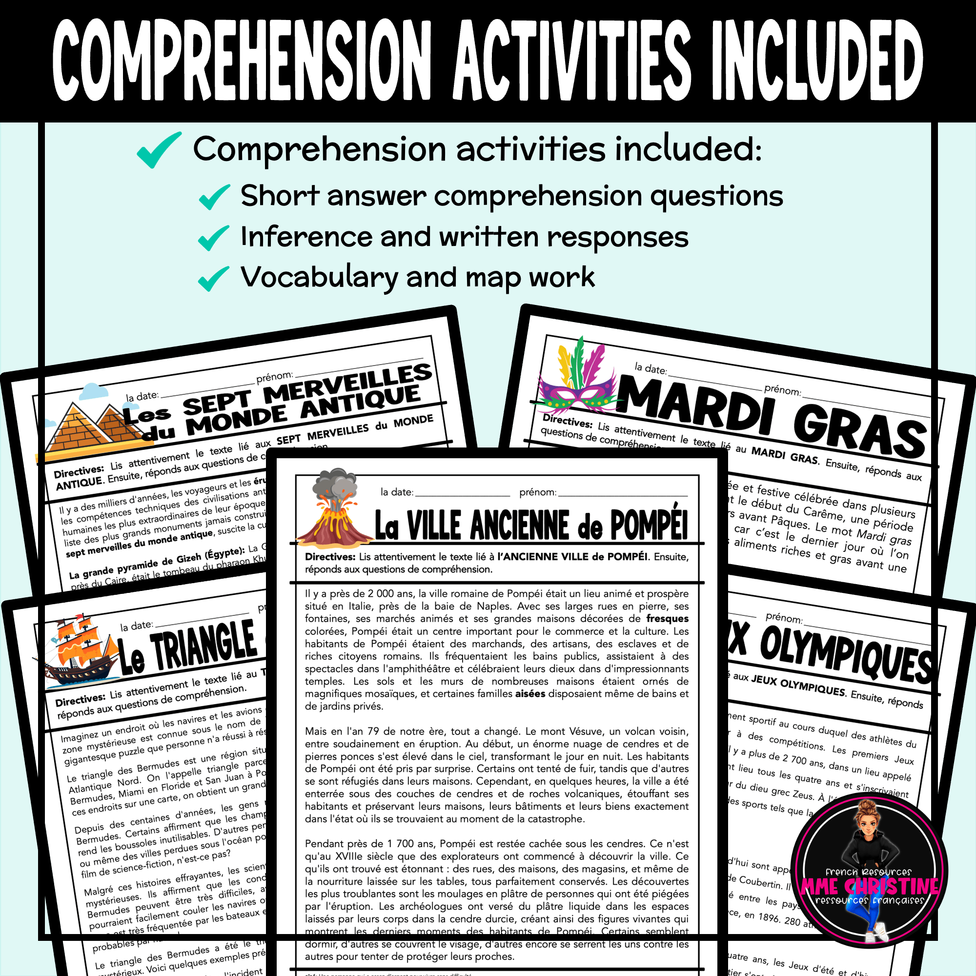French Reading Comprehension Endless Bundle | Print + Digital Activities | Compréhension de lecture - Image 3