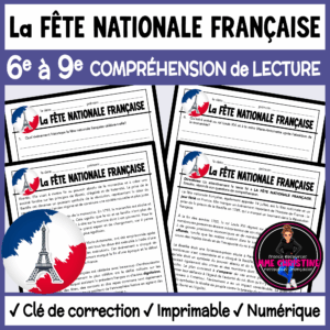 French Reading Comprehension Activity | Bastille Day | Compréhension de lecture | FI & FSL