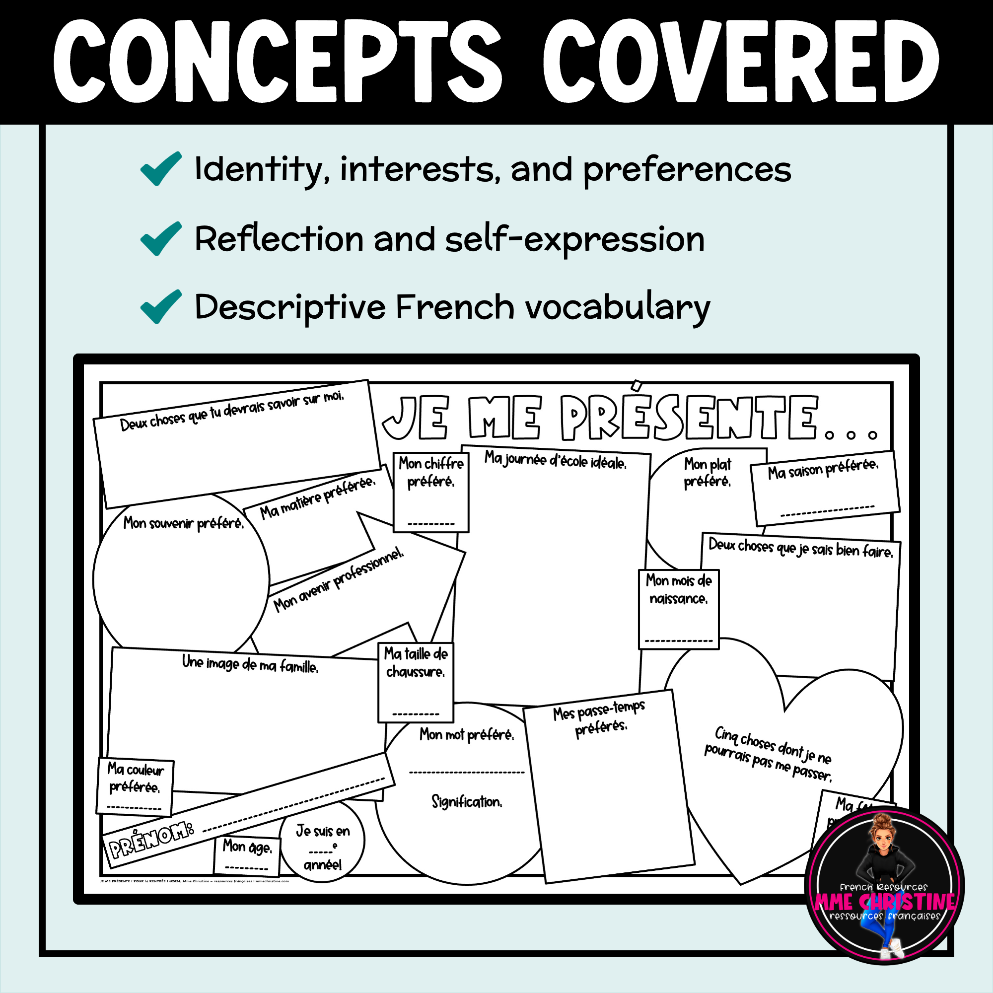 Je me PRÉSENTE Poster - Pour la Rentrée - Back-to-school French Poster - Image 3