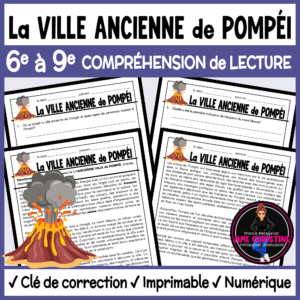 French Reading Comprehension Activity | The Ancient City of Pompéi | Compréhension de lecture | FI & FSL