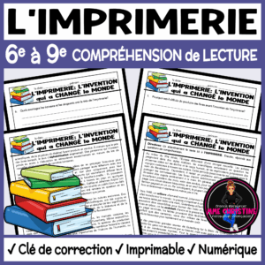 French Reading Comprehension Activity | The Printing Press | Compréhension de lecture | FI & FSL