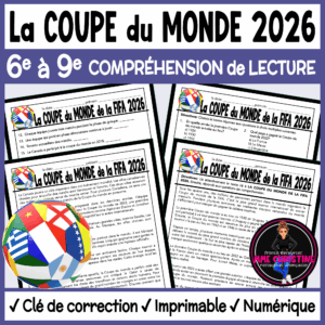 French Reading Comprehension Activity | 2026 World Cup | Compréhension de lecture | FI & FSL