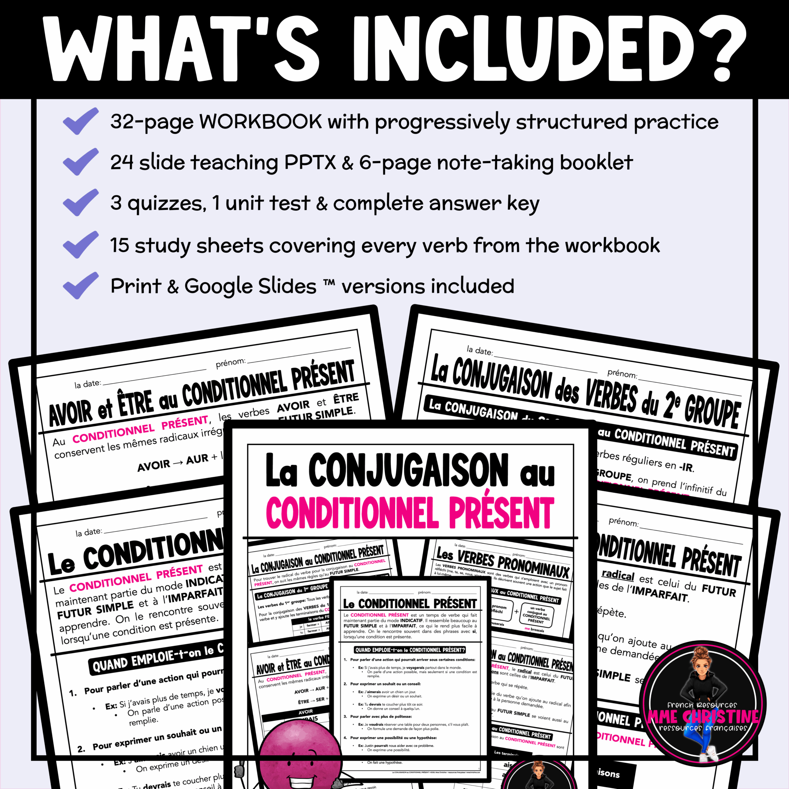 French Conditionnel Présent Workbook | Complete French Grammar Unit | FI & High School FSL - Image 2