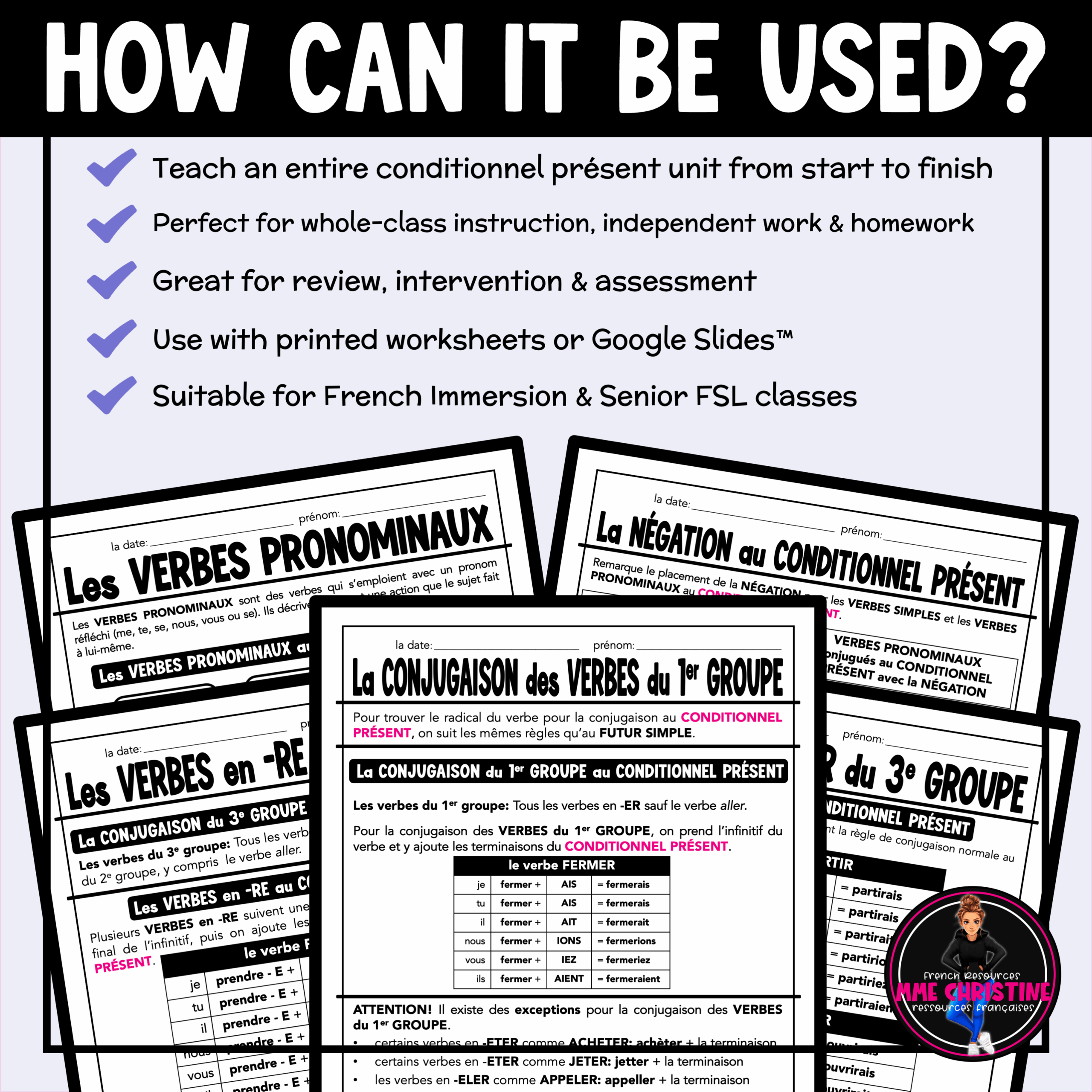 French Conditionnel Présent Workbook | Complete French Grammar Unit | FI & High School FSL - Image 3