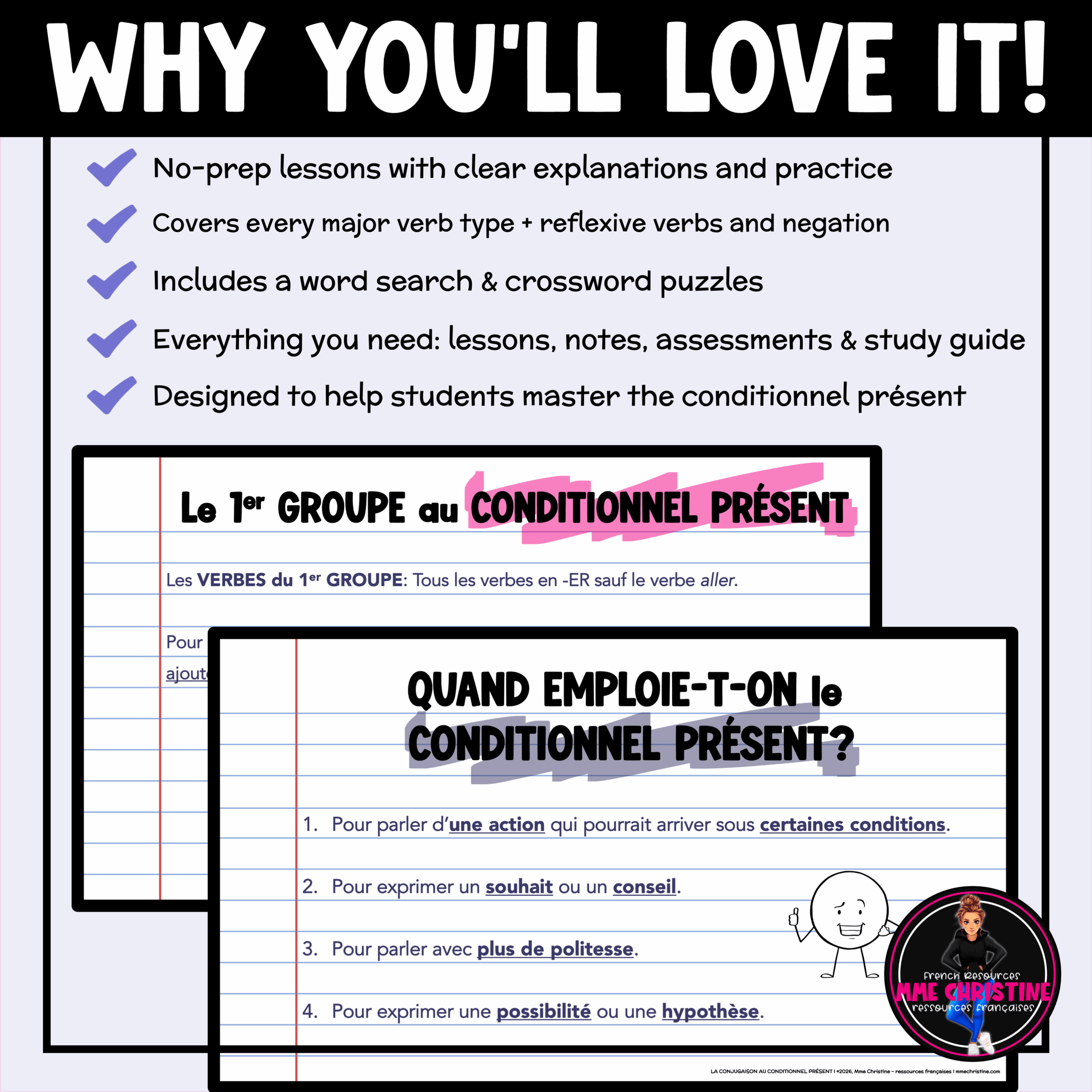 French Conditionnel Présent Workbook | Complete French Grammar Unit | FI & High School FSL - Image 4