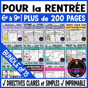 French Back-to-School Mega Bundle | 15 French Immersion & FSL Resources