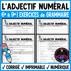French Grammar Worksheets | L'adjectif numéral | Print & Digital