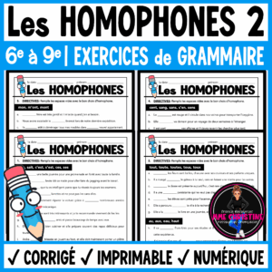 French Homophones Worksheets | Les homophones 2 | 4 Activities + Digital version