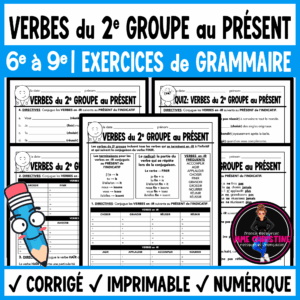 French 2nd Group Verbs Present Tense | 5 Worksheets | Verbes au présent