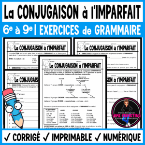 French Imperfect Tense Conjugation | 5 Worksheets | Verbes à l'imparfait