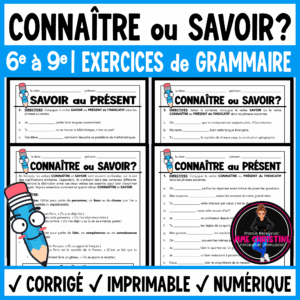 Connaître vs Savoir French Worksheets | Present Tense | La conjugaison des verbes