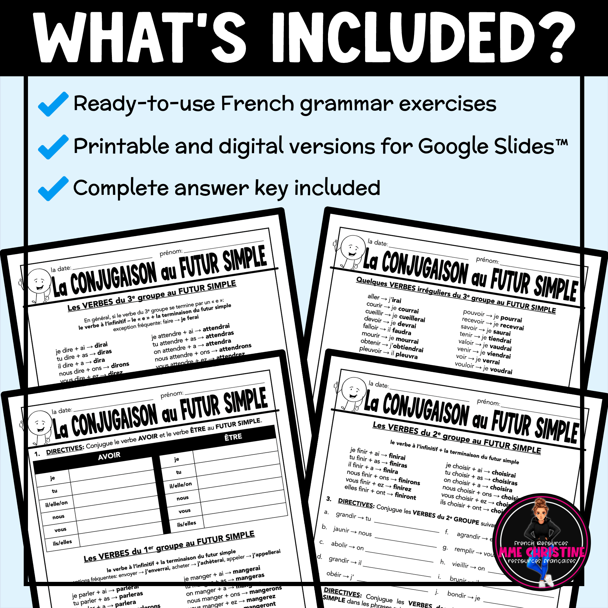 French Future Tense Worksheets | Le futur simple - Image 2